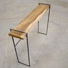 console chene pietement acier