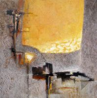 incandescence, technique mixte,80 x80 cm